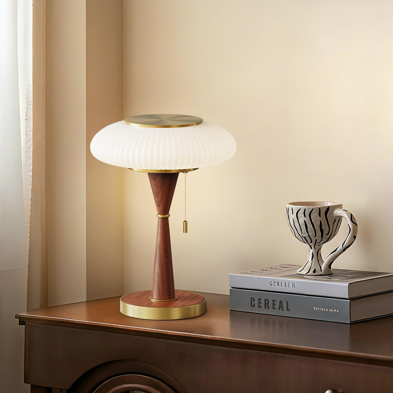 Mushroom Lamp Table Lamp for Bedroom,Desk Bedside Small Lamps for Living Room Night Stands,Mushroom Decor Cute Mini Modern Mid Century Lamps,Unique Aesthetic Home Living Room Decor (Gold) | Amazon (US)