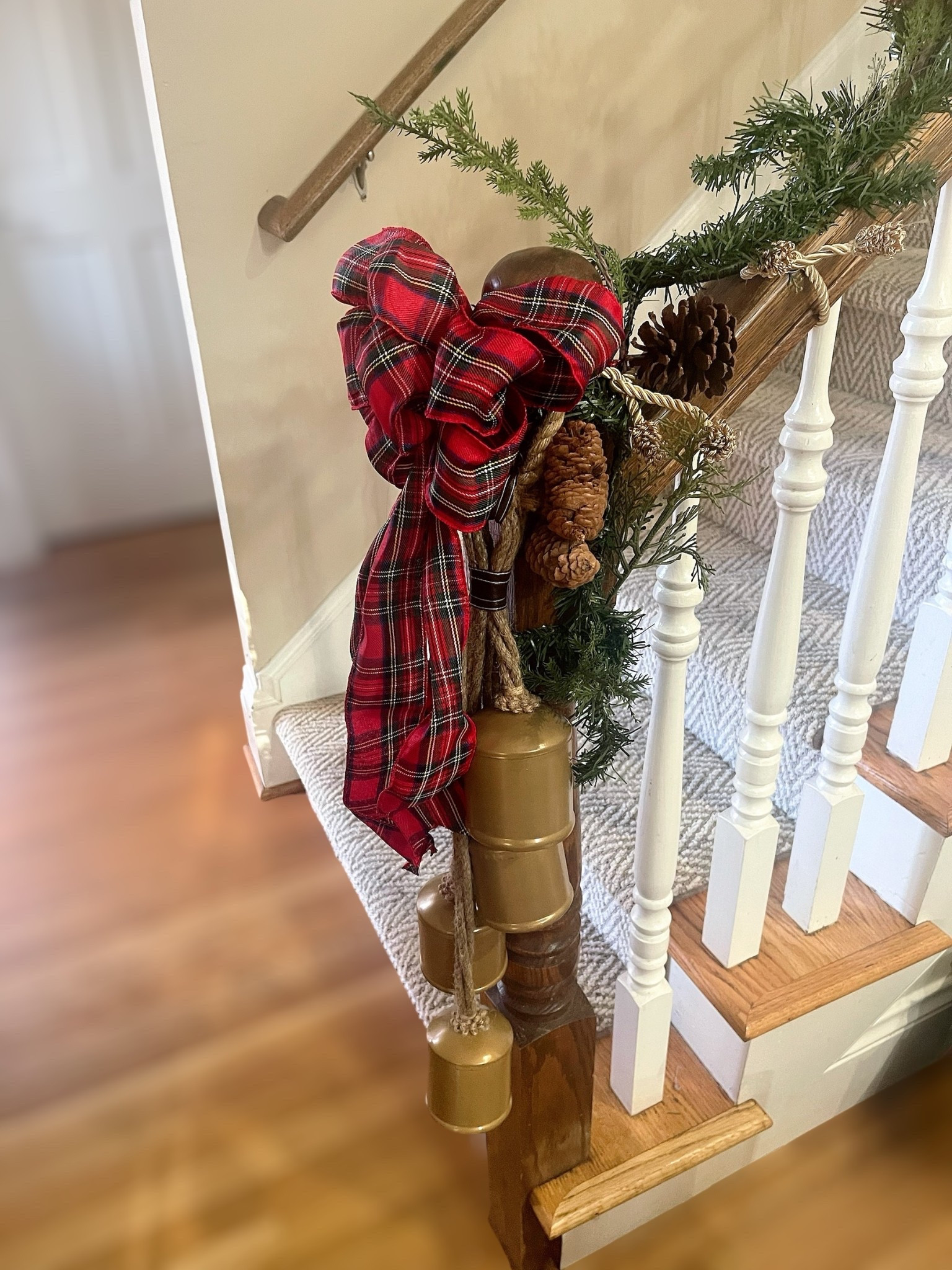 🎄Cozy Christmas Banister Decor 🎄

Bring classic Christmas charm to your staircase with this timeless plaid-and-gold look! ❤️💚 I layered a lush real-touch evergreen garland with pinecones, added gold jingle bells for that warm vintage glow, and finished the banister with the prettiest red tartan bow for a traditional holiday statement. Such an easy way to make your entryway feel extra festive and inviting for the season! ✨🔔🌲

Perfect for holiday home styling, Christmas decorating, and creating that cozy welcome your guests will love.

festive staircase decor • Christmas banister garland • holiday home ideas • traditional Christmas decor • tartan plaid ribbon • gold jingle bells • cozy Christmas entryway • classic holiday styling • Christmas garland ideas • Walmart bells • Amazon Christmas garland • Michaels tartan bow • holiday decorating inspo

#LTKFindsUnder50 #LTKHoliday #LTKHome