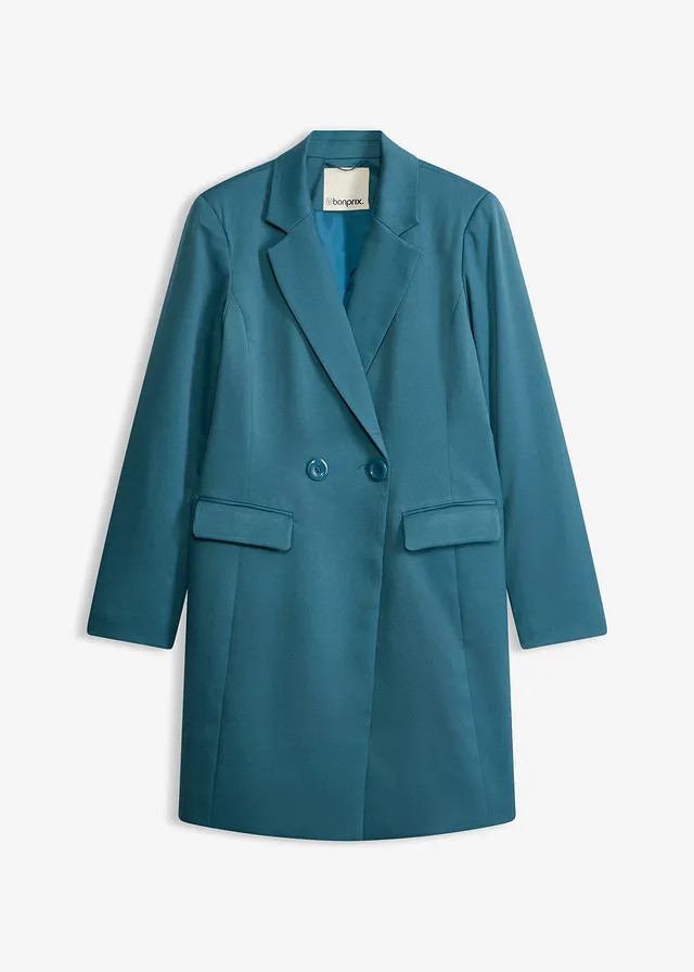 Lange blazer met V-hals, lange mouw pepergroen | Bonprix NL (Influencer)