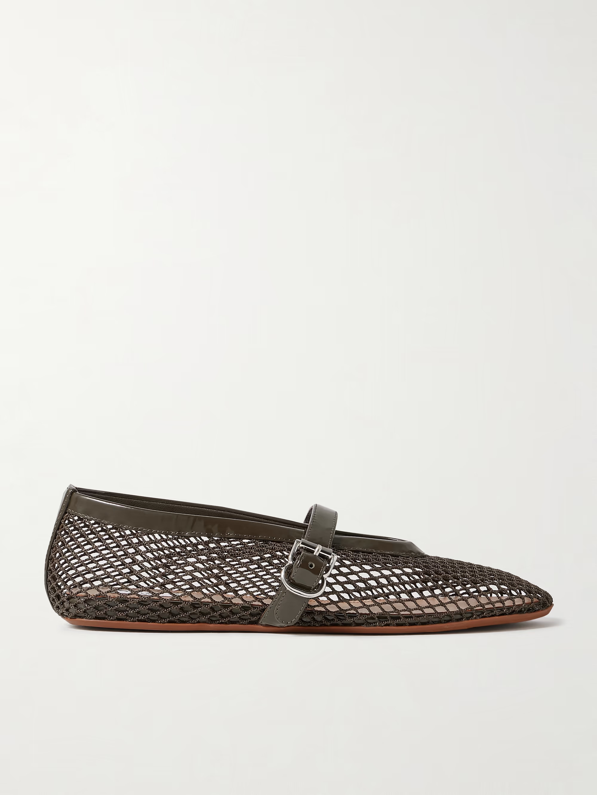 Suede-trimmed mesh ballet flats | NET-A-PORTER (UK & EU)