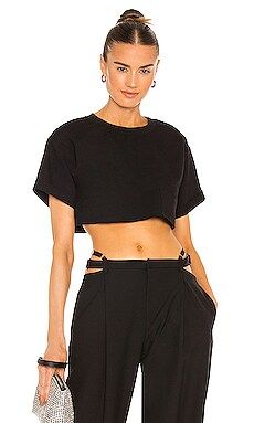 h:ours Super Cropped Pocket Tee in Black from Revolve.com | Revolve Clothing (Global)