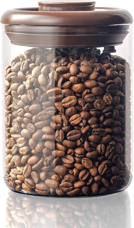 Glass Coffee Bean Canister, 10oz Airtight Coffee Container with Pop Top Lid | Amazon (US)