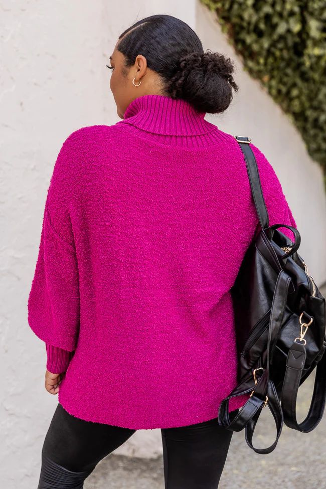 Haven't You Heard Fuchsia Turtleneck Sweater | Pink Lily