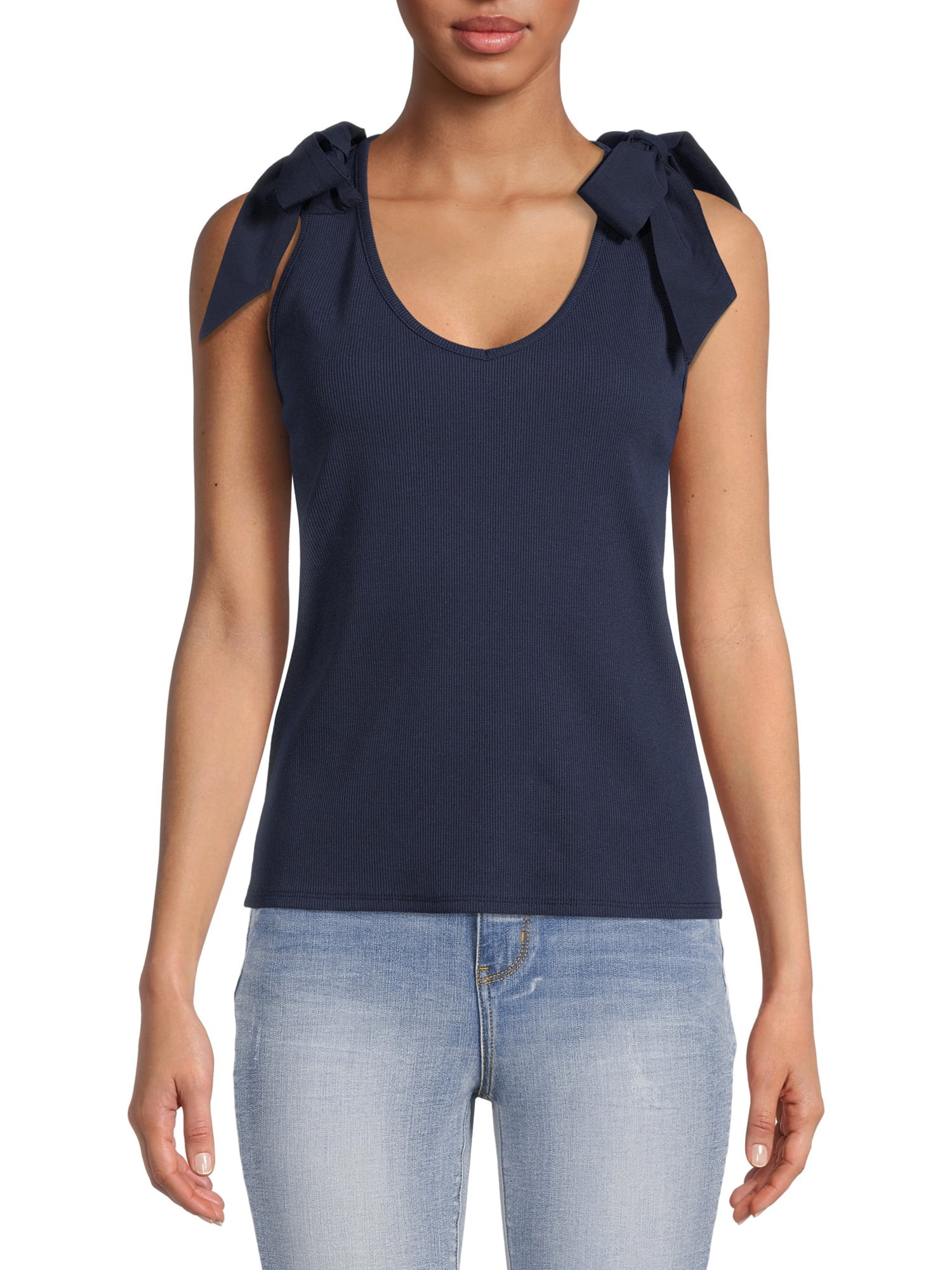 Time and Tru Women's Tie Strap Tank Top | Walmart (US)