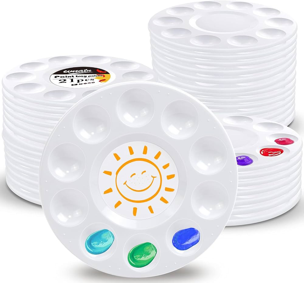 Paint Tray Palettes, Plastic White Palettes for Kids & Students,Paint Tray for Art Class,Craft DI... | Amazon (US)
