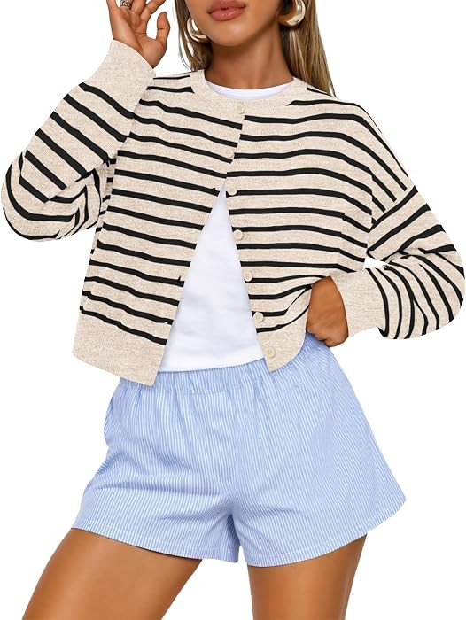 onlypuff Cropped Cardigan Sweater for Women Fall Fashion Clothes 2026 Cute | Amazon (US)