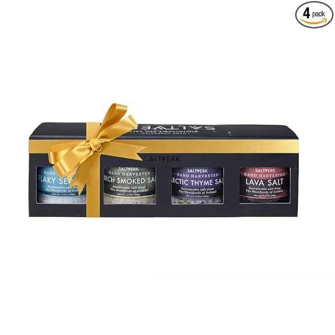 Saltverk Salt Gift Set - Includes 4 Jars - Flaky, Lava , Birch Smoked, Arctic Thyme Sea Salts- Go... | Amazon (US)