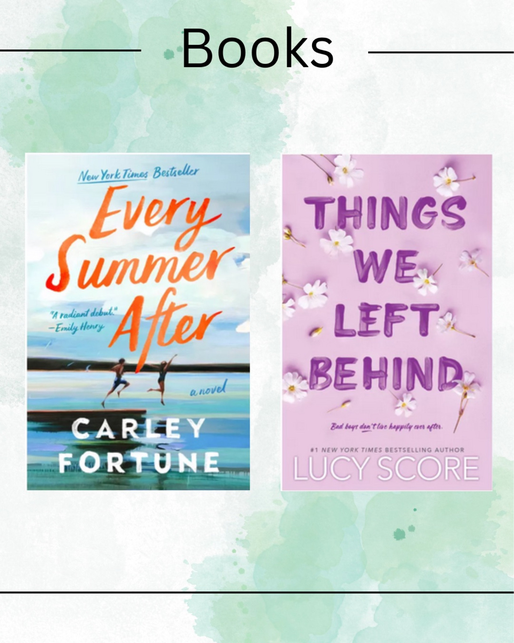 If you love books then check out these trending books at Target.

Books, book, fiction books, booktok, book lover, novel, gift idea, gift guide, every summer after, carley fortune, things we left behind, Lucy score

#books 

#LTKU #LTKhome #LTKSeasonal