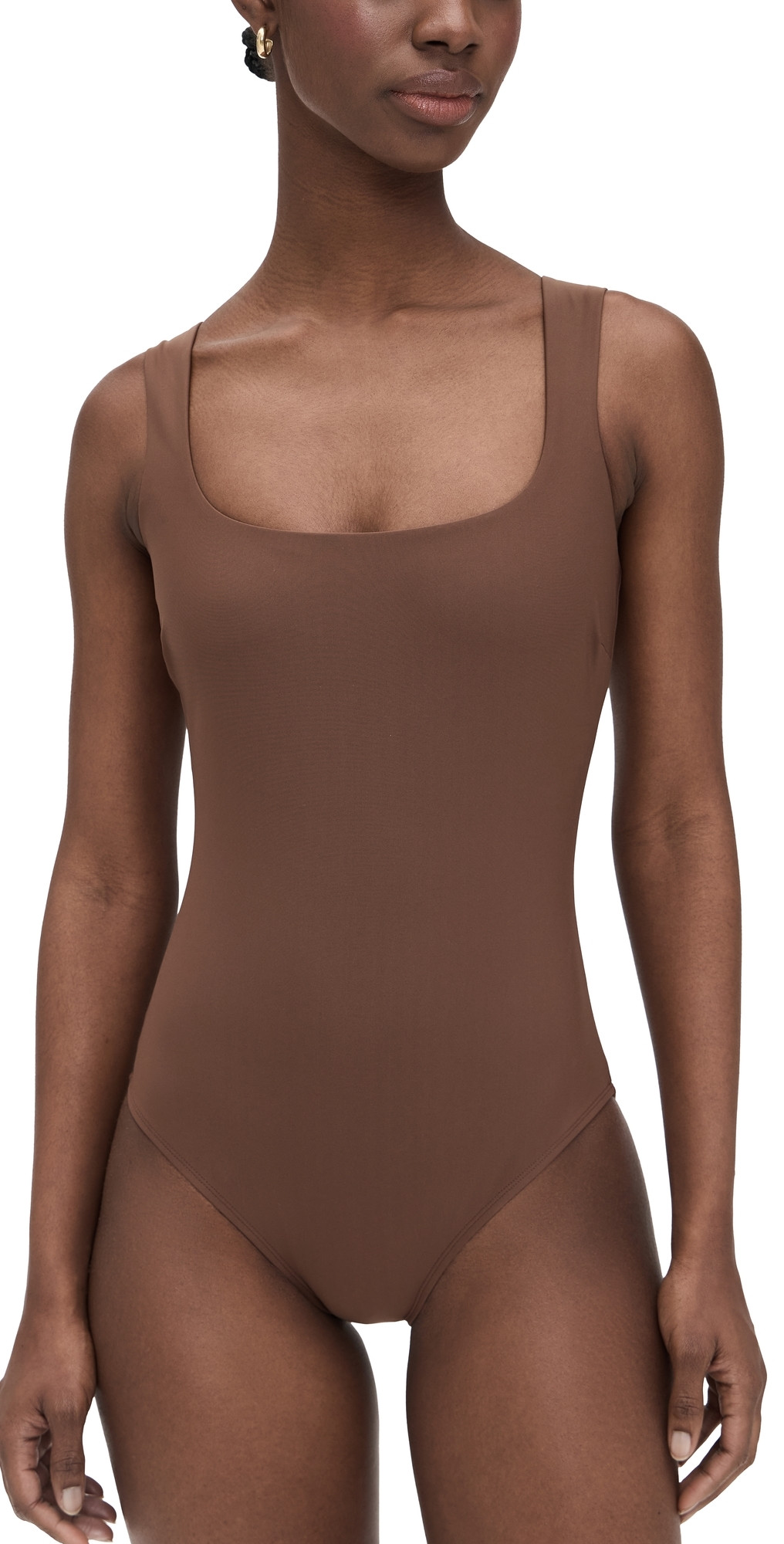 STYLEST Square Neck Tank One Piece Cocoa XS | Shopbop