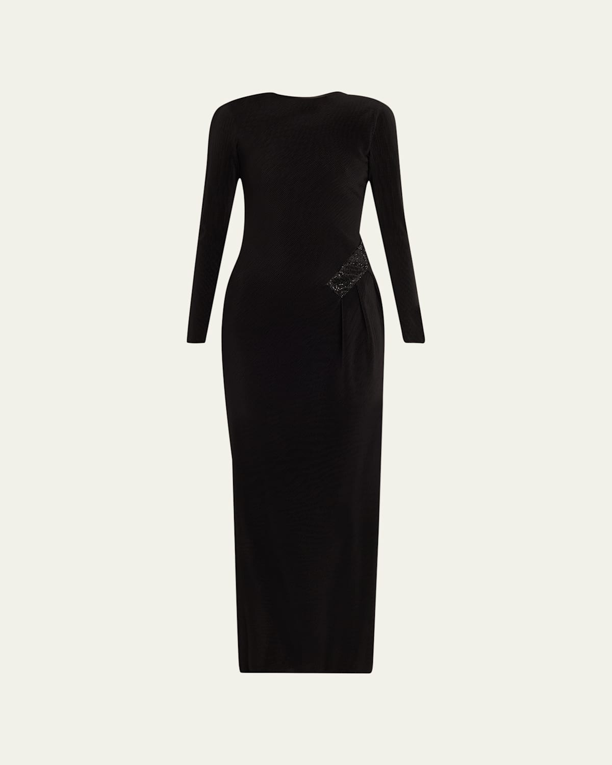 Plisse Jersey Gown with Beaded Hip Detail | Bergdorf Goodman