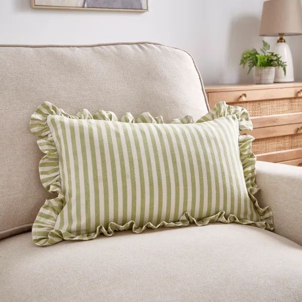 Pride & Joy Linford Frill Sage Cushion | Dunelm