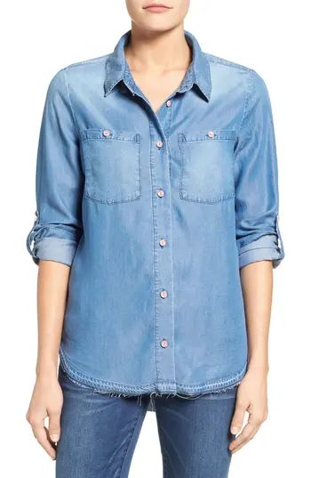Women's Wit & Wisdom Chambray Top, Size Small - Blue | Nordstrom
