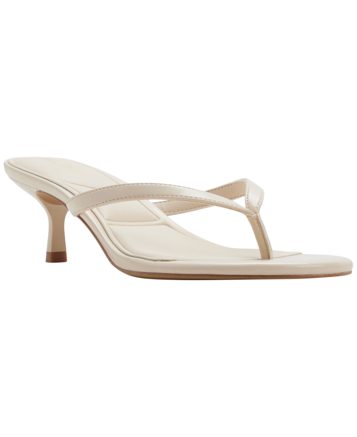 Aldo Women's Lift Kitten Heel Thong Sandals - Cream Smooth | Macy's