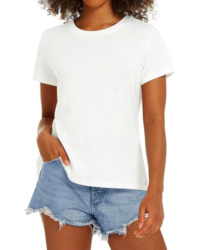 Stelle T Shirts for Women Short Sleeve Tops Summer T Shirts Causal Basic White Tee Shirt Modal Soft Clothing Off White Large | Amazon (US)