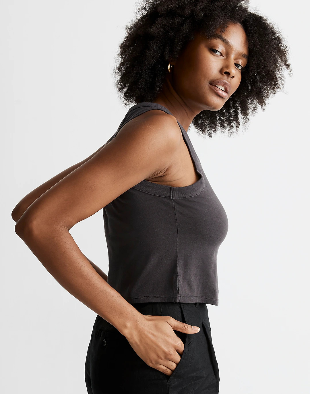 Softfade Cotton Boxy-Crop Tank | Madewell