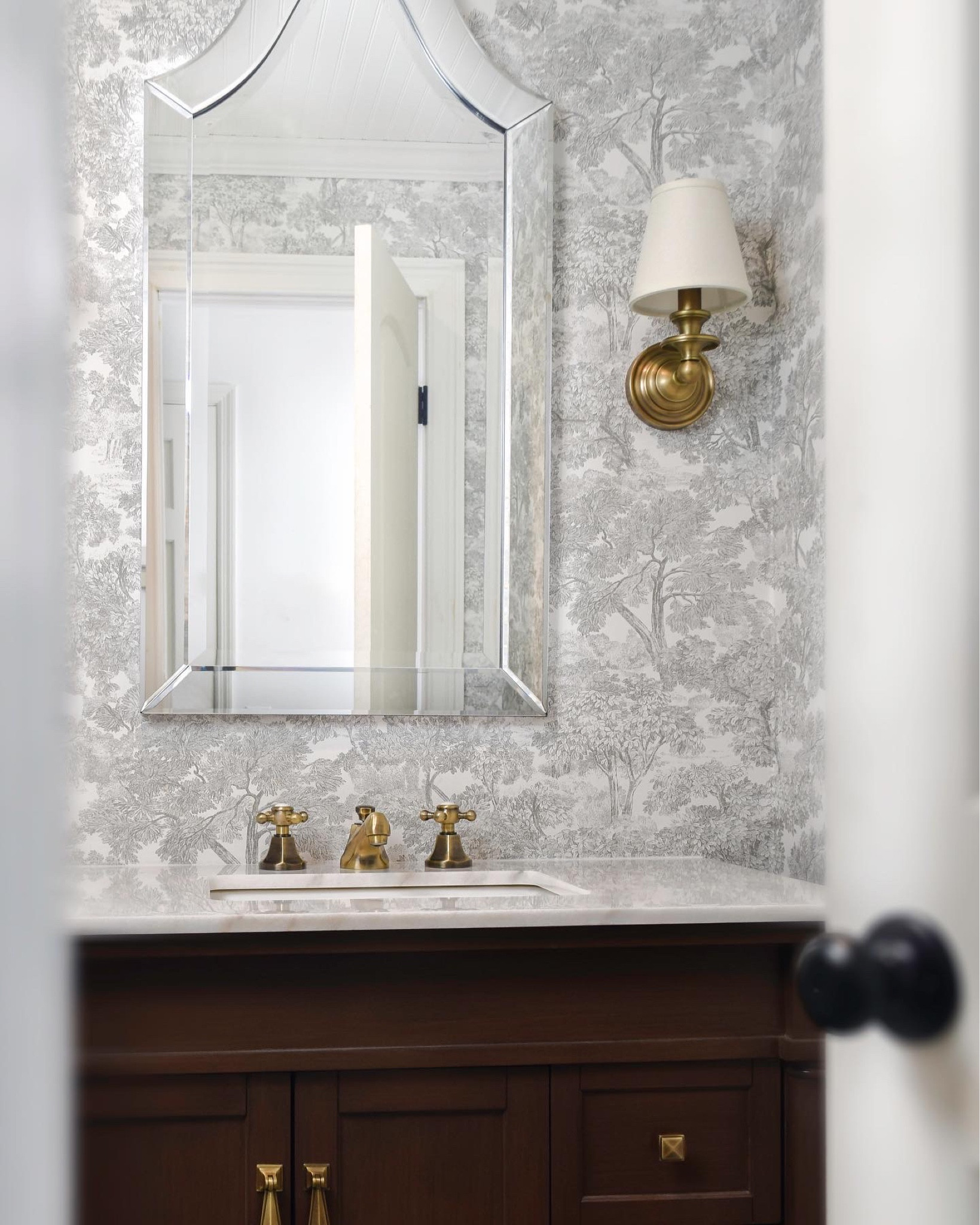 Our Powder Bathroom renovation is almost complete! Here’s a first look at how all of the details are coming together. #LTKhome