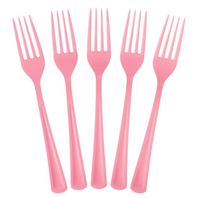 Heavy Duty Pink Plastic Forks - 100 Ct. | Target