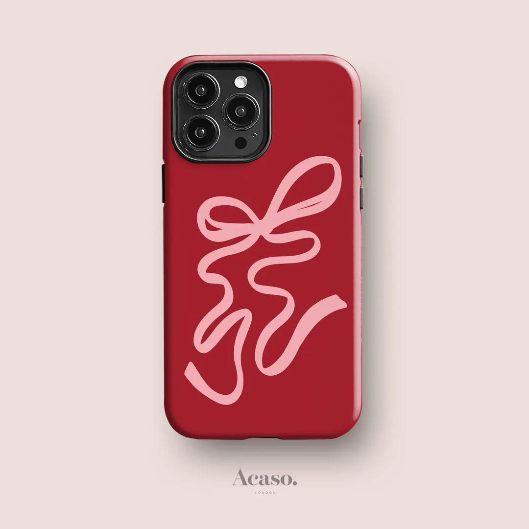 Big Pink Bow Phone Case for iPhone 13 Pro Cute iPhone 14 Case, iPhone 15 Pro Case, iPhone 11 Case... | Etsy (US)