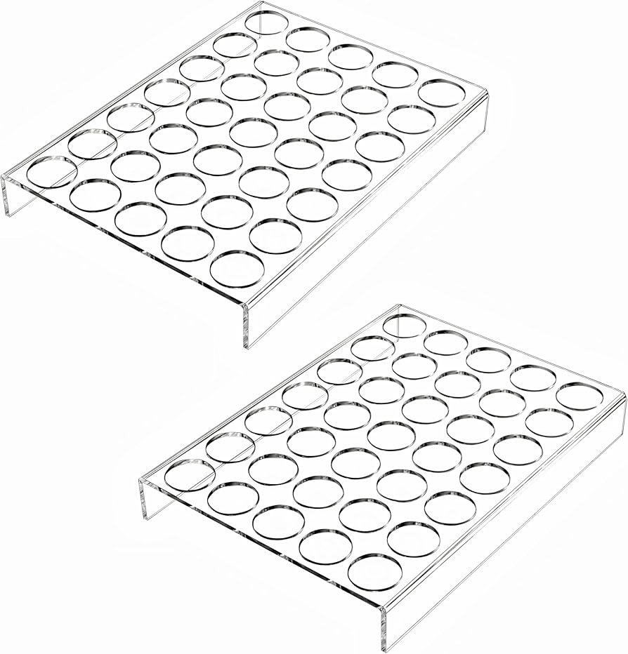 IEEK 2 Pack of 35 Slots Flat Countertop Coffee Pod Holder K Cup Organizer Tray Clear Acrylic Coff... | Amazon (US)