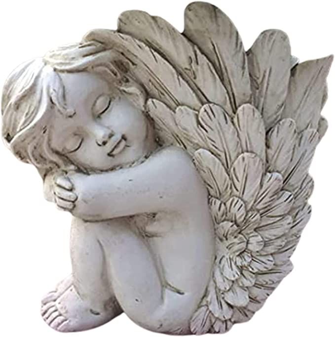 Resin Ornaments Sleeping Little Angel Cupid Angel Flower Vases Figurines Vintage Angel Resin Scul... | Amazon (US)