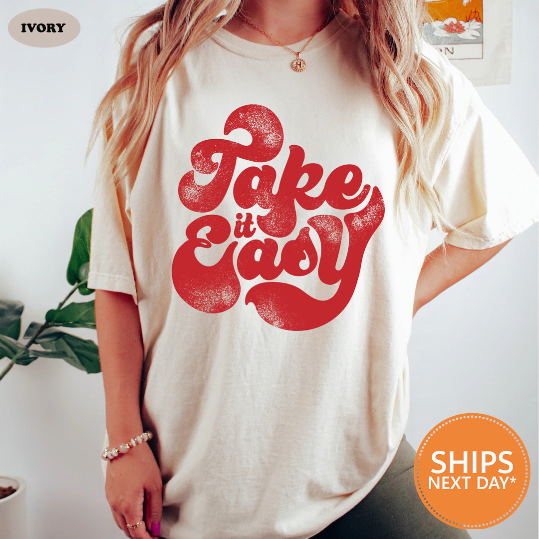 Take it Easy Bohemian Shirt | Retro Vintage Comfort Colors Graphic Tee | Retro Graphic Tee | Grun... | Etsy (US)