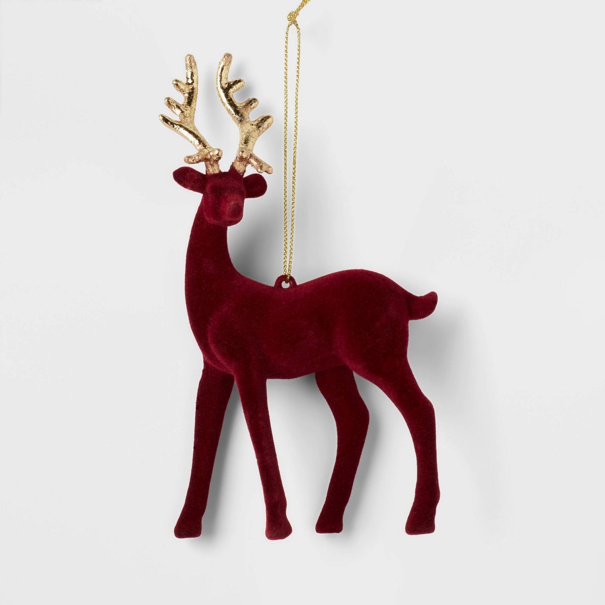 Flocked Deer with Gold Antlers Christmas Tree Ornament - Wondershop™ | Target