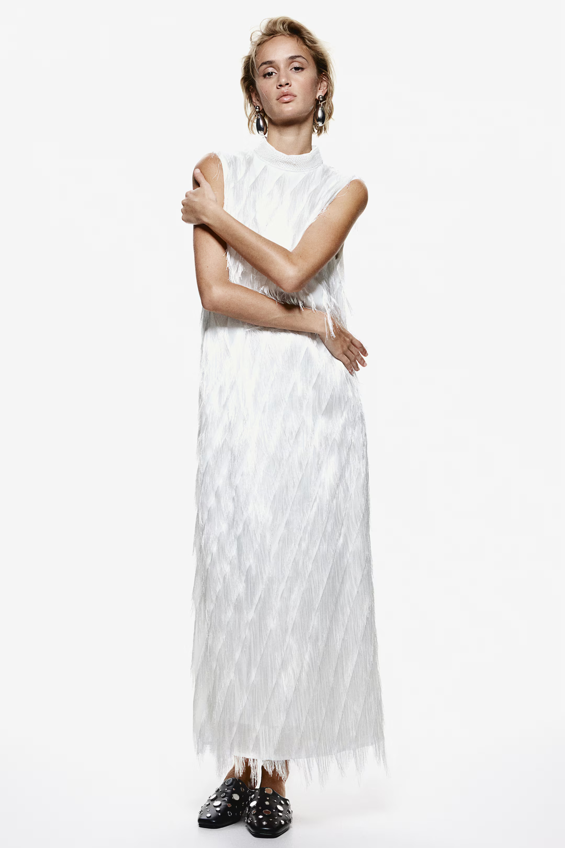 Fringed Dress - White - Ladies | H&M US | H&M (US + CA)