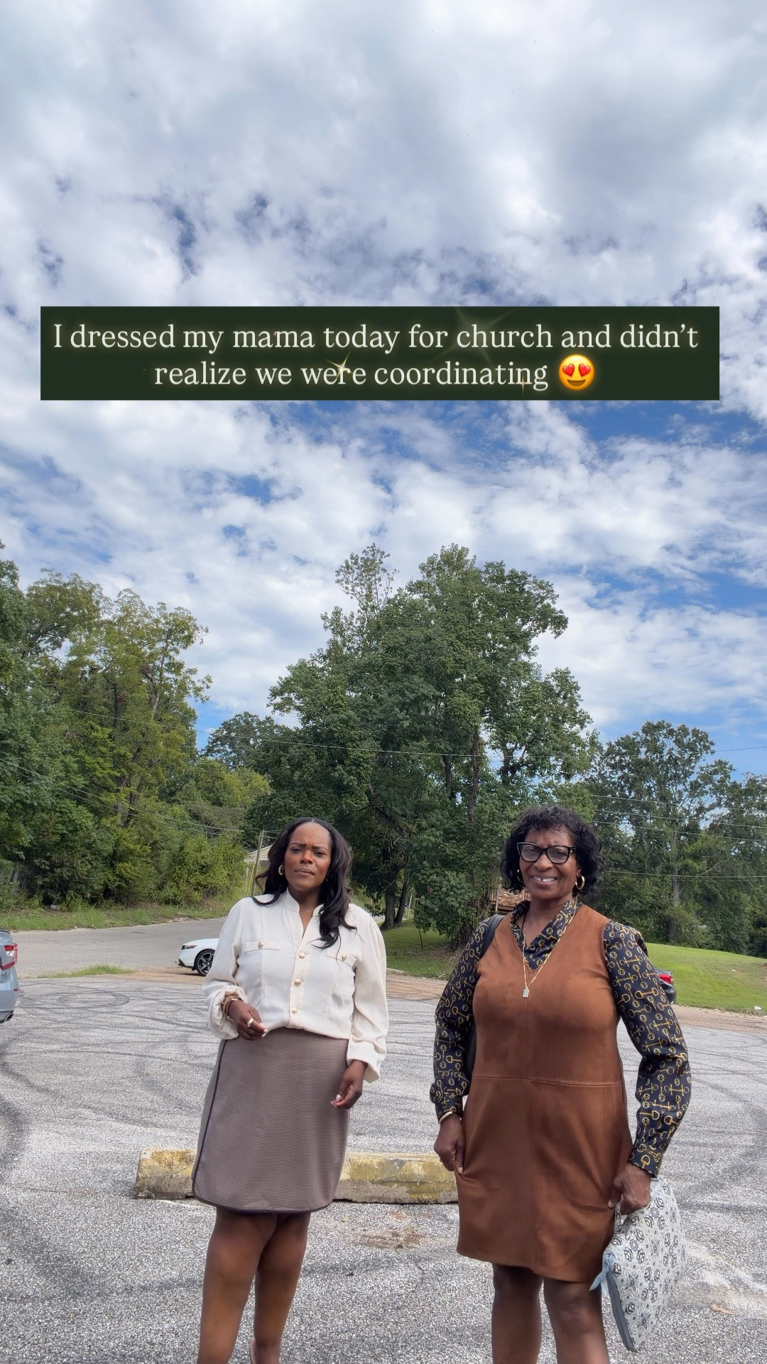 Sunday OOTD ft. my mom! 😍💁🏽‍♀️ I dressed her today, and her suede dress is from Nordstrom Rack, blouse from JcPenny. My outfit, skirt from LOFT and blouse from Nordstrom Rack too! 🤭 We’re in a large in everything and my skirt I’m wearing a 14 but could use the 12.

#sundayootd #sundayoutfits #sundayfallfashion

#LTKootd #LTKSaleAlert #LTKPetite
