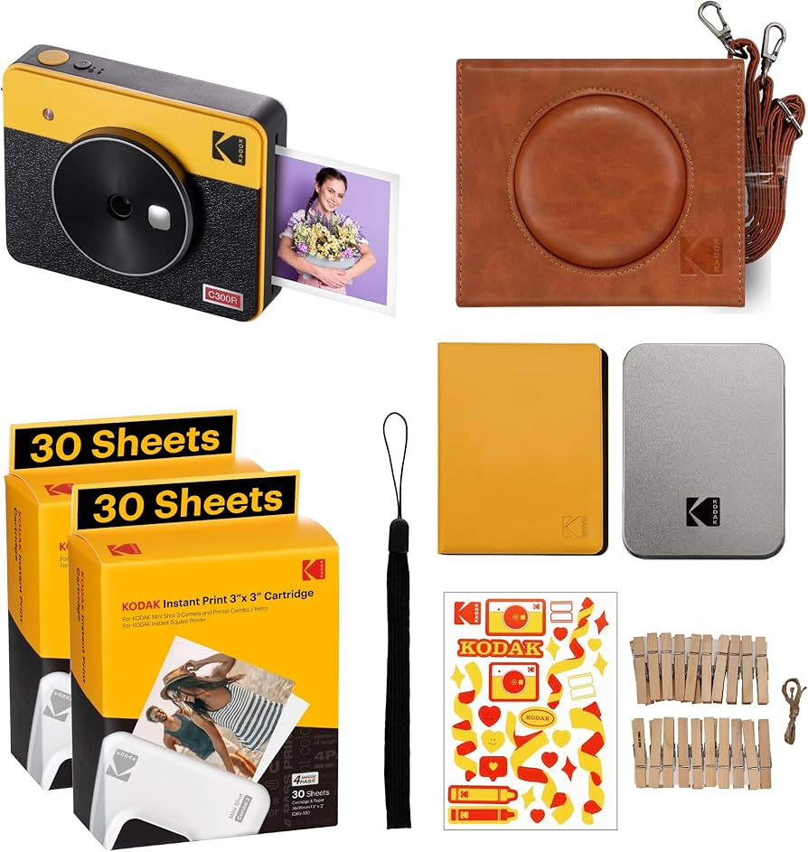 KODAK Mini Shot 3 Retro 4PASS 2-in-1 Instant Digital Camera and Photo Printer (3x3 inches) + 68 S... | Amazon (US)