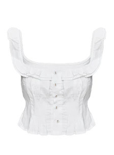 Isadoria Frill Top White | Princess Polly AU