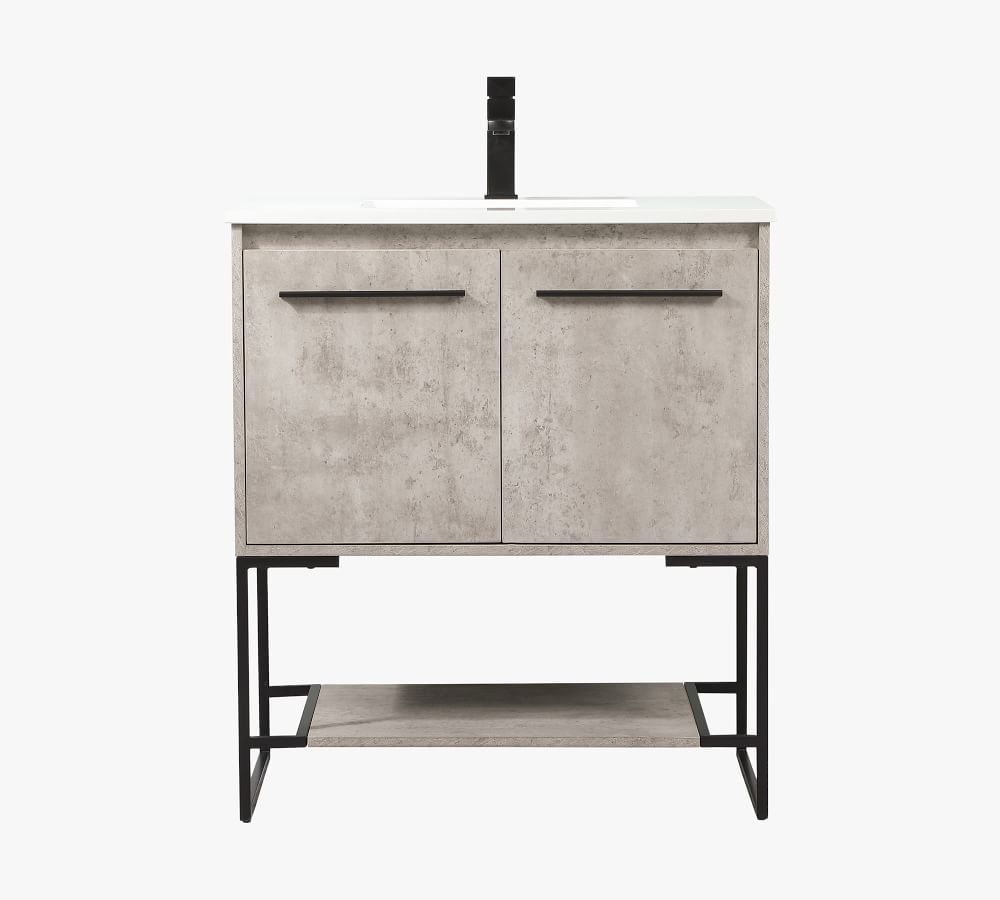 Concrete Gray Leblanc Single Sink Vanity, 30&amp;quot; | Pottery Barn (US)