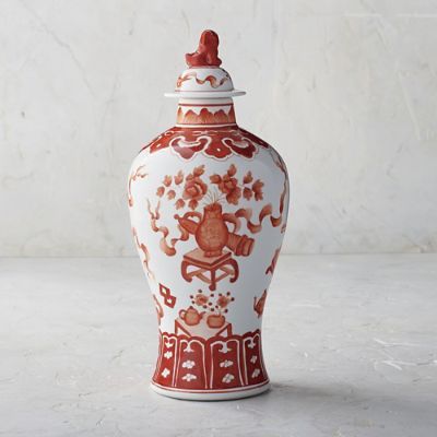 Coral Ming Small Lidded Jar | Frontgate