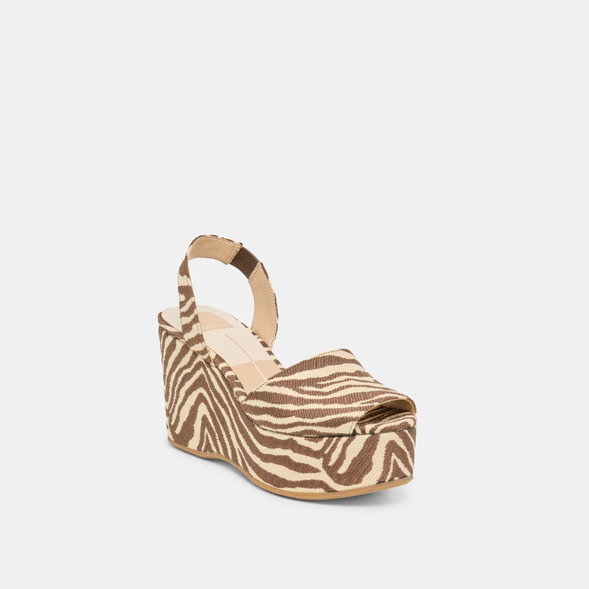 Akera Beige Zebra Raffia Wedges | Dolce Vita | DolceVita.com