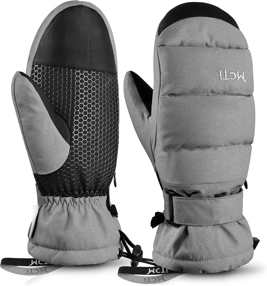 MCTi Ski Mittens Women's Snow Mitten Touch Screen Waterproof Insulated Quilted Mitts with Hidden ... | Amazon (US)