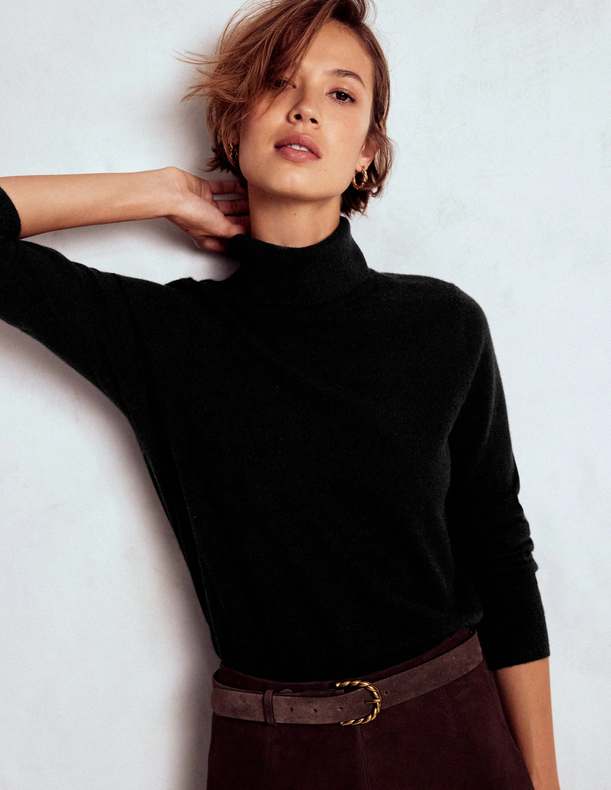 Eva Cashmere Roll Neck Sweater-Black | Boden (US)