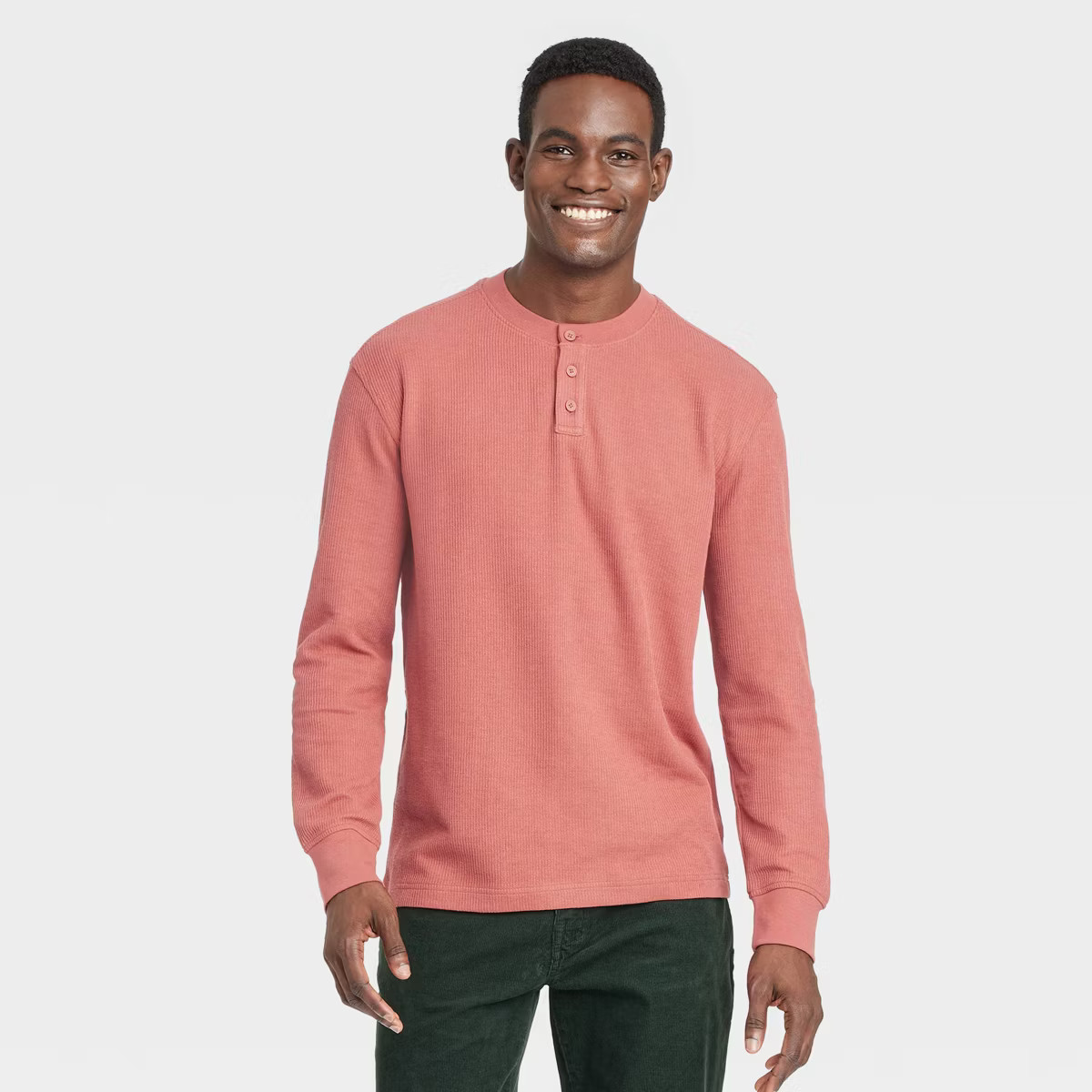 Men's Long Sleeve Textured Henley T-Shirt - Goodfellow & Co™ | Target