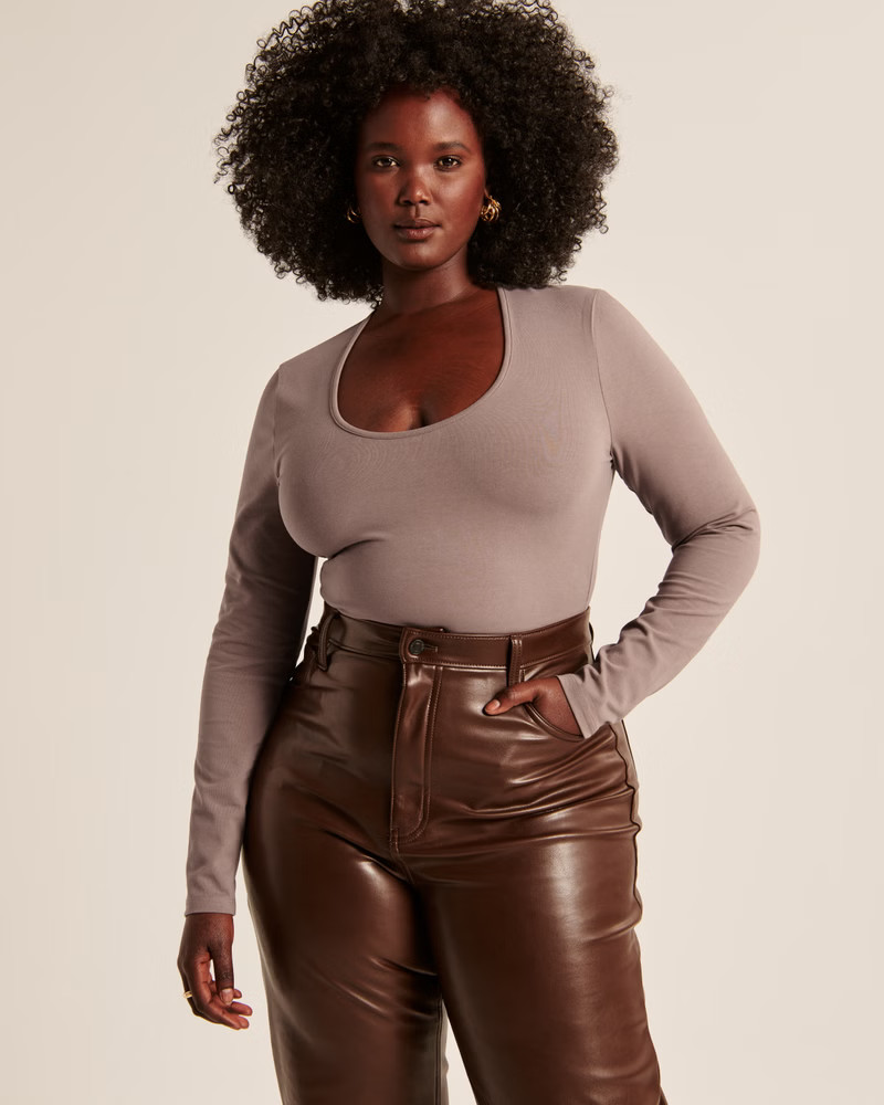 Long-Sleeve Scoopneck Bodysuit | Abercrombie & Fitch (US)