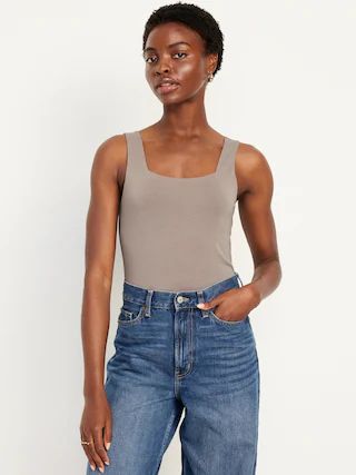 Square-Neck Tank Top Bodysuit | Old Navy (CA)