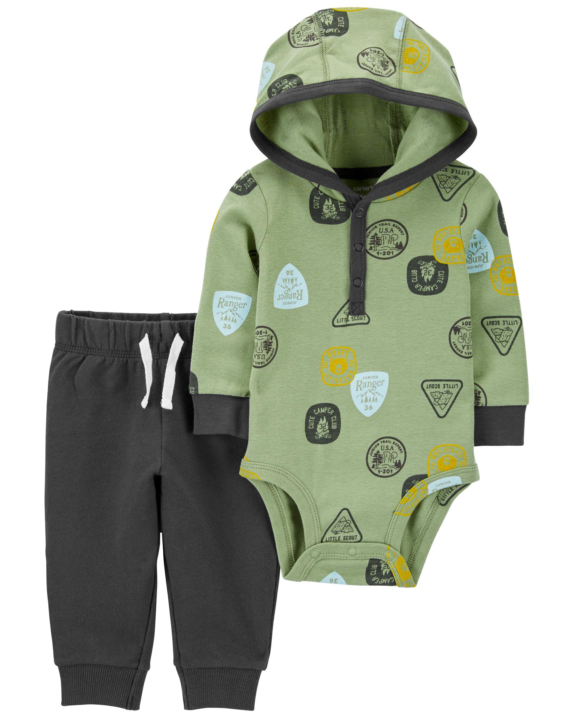 2-Pack Hooded Bodysuit Pant Set | Carter's