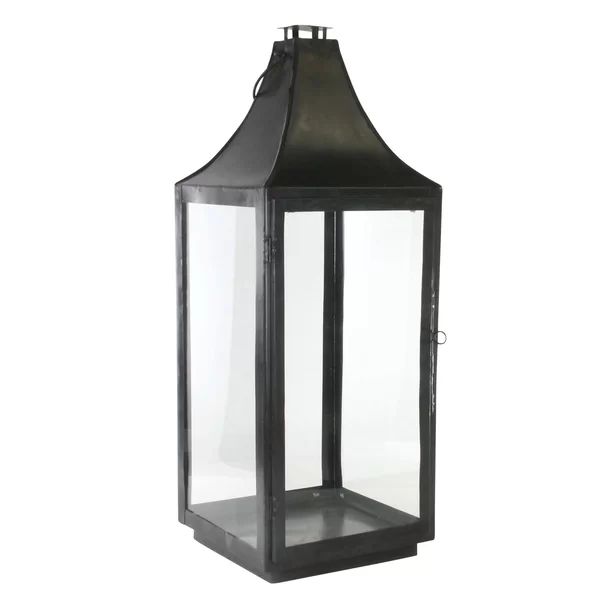 Waxed Tall Metal and Glass Lantern | Wayfair North America