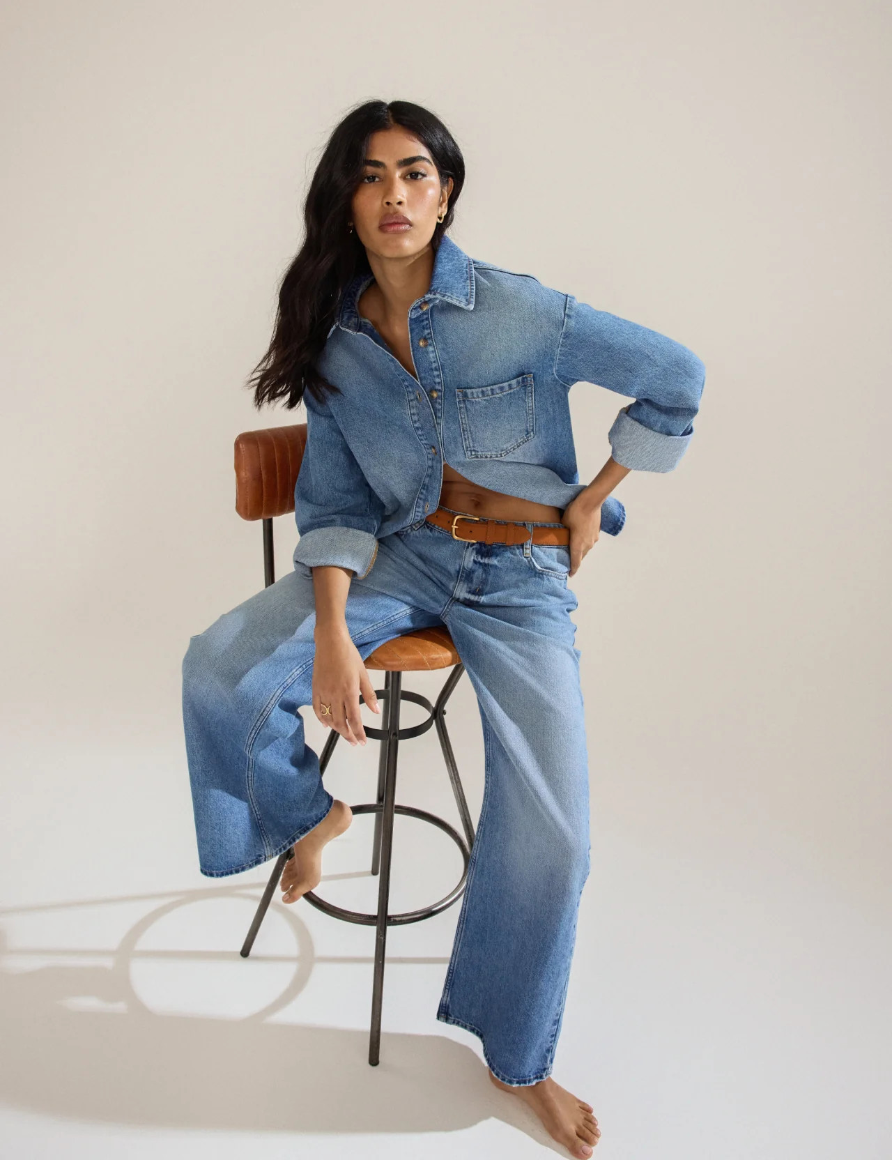Light Blue Low Rise Wide Leg Jeans | Nobody's Child