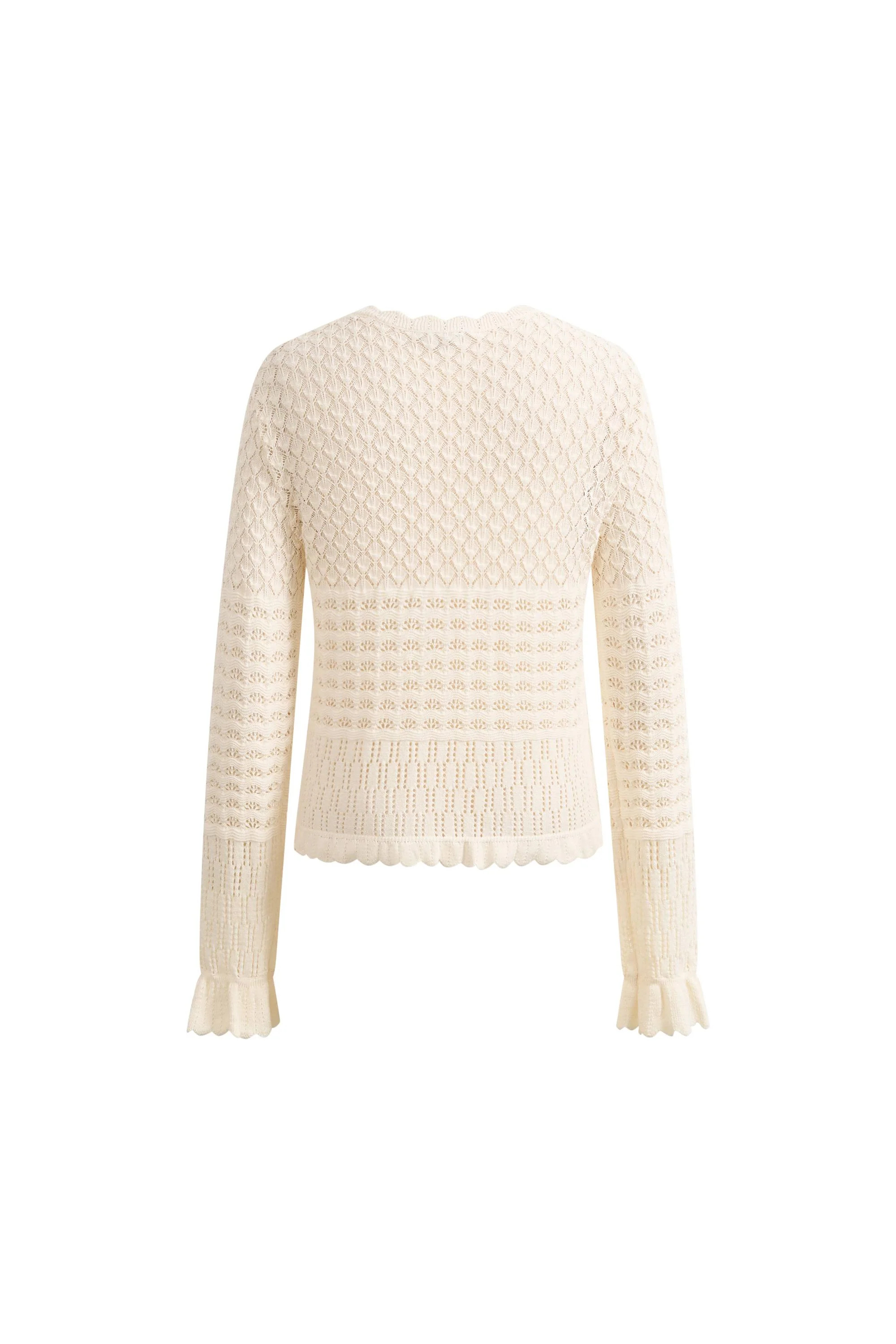 Daisy Ruffle-Trim Cardigan in Cotton Knit | Fabrique