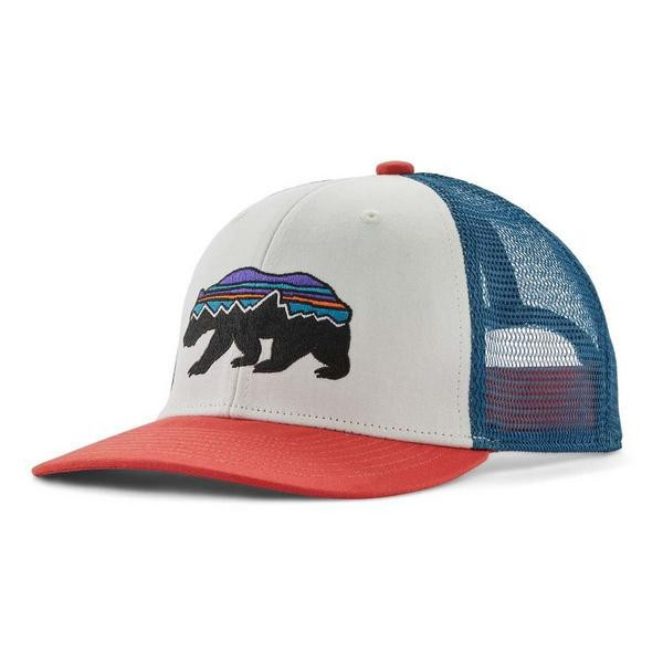 Kids' Patagonia Fitz Roy Bear Trucker Snapback Hat One Size White/Blue/Red | Scheels Sports