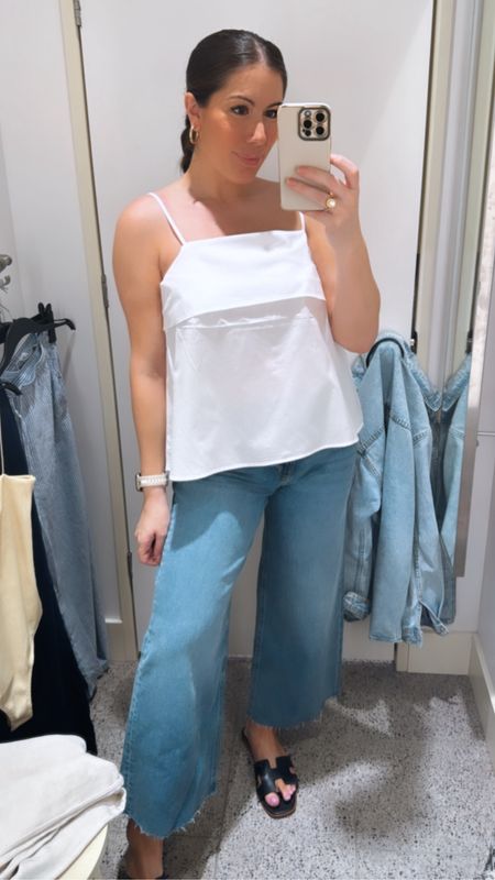 Cute casual weekend outfit 

Wearing a medium in the top and size 10 bottoms.  I sized up for a better fit. 

Jeans | white top | summer outfit | spring outfit | casual outfit | wide leg jeans 

#LTKfindsunder50 #LTKstyletip #LTKover40