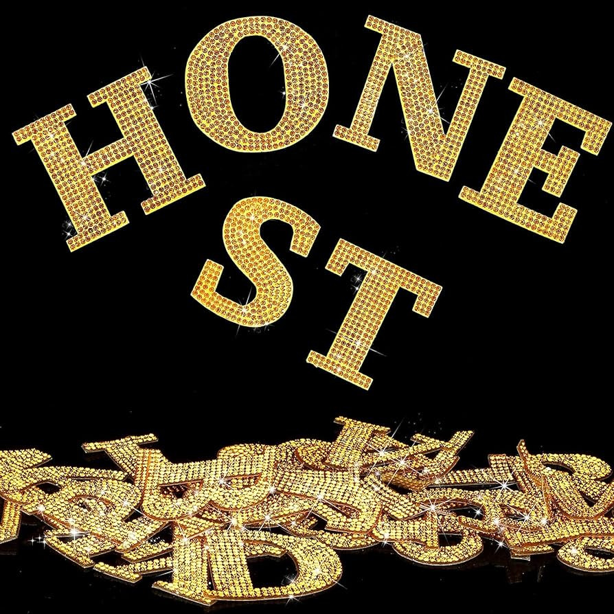 WILLBOND 37 Pcs Bling Crystal Rhinestone Stickers Alphabet Number Symbol Self-Adhesive Stickers R... | Amazon (US)