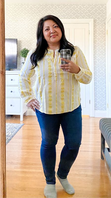 I was looking for a cute long sleeve top that will transition from winter to spring and I found it! It’s a relaxed fit and features the prettiest cornflower yellow details. Perfect petite fit.

Blouse, long sleeves, shirt, embroidered top, dress shirt, work fit, yellow, cream blouse 

#LTKFind #LTKunder50 #LTKSale