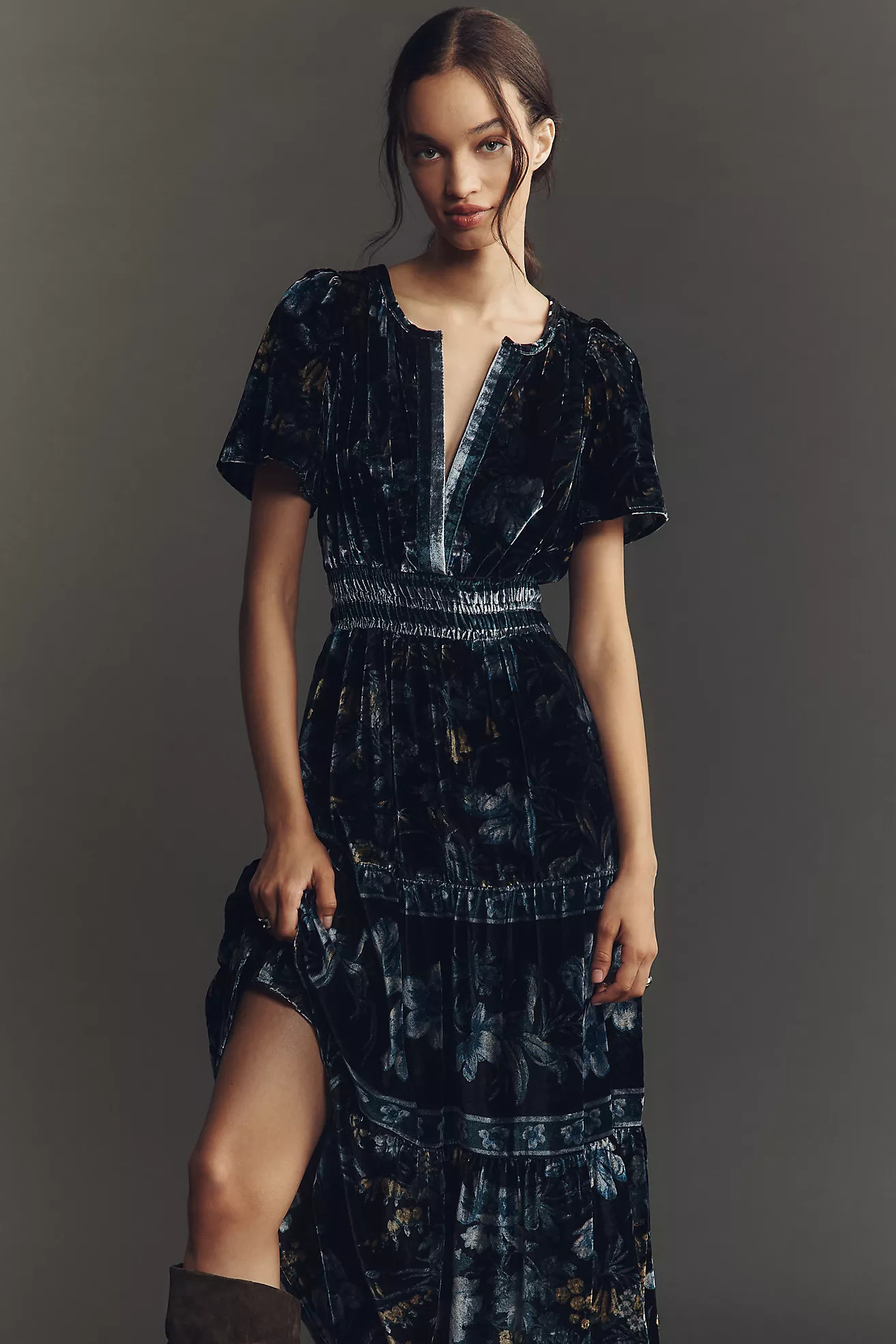 The Somerset Velvet Maxi Dress | Anthropologie (US)