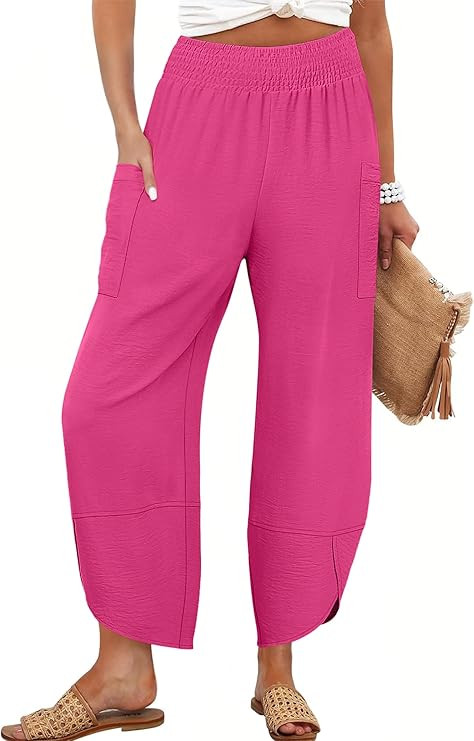 ANRABESS Womens Wide Leg Palazzo Capri Pants 2025 Summer Casual Loose High Waisted Lounge Flowy C... | Amazon (US)