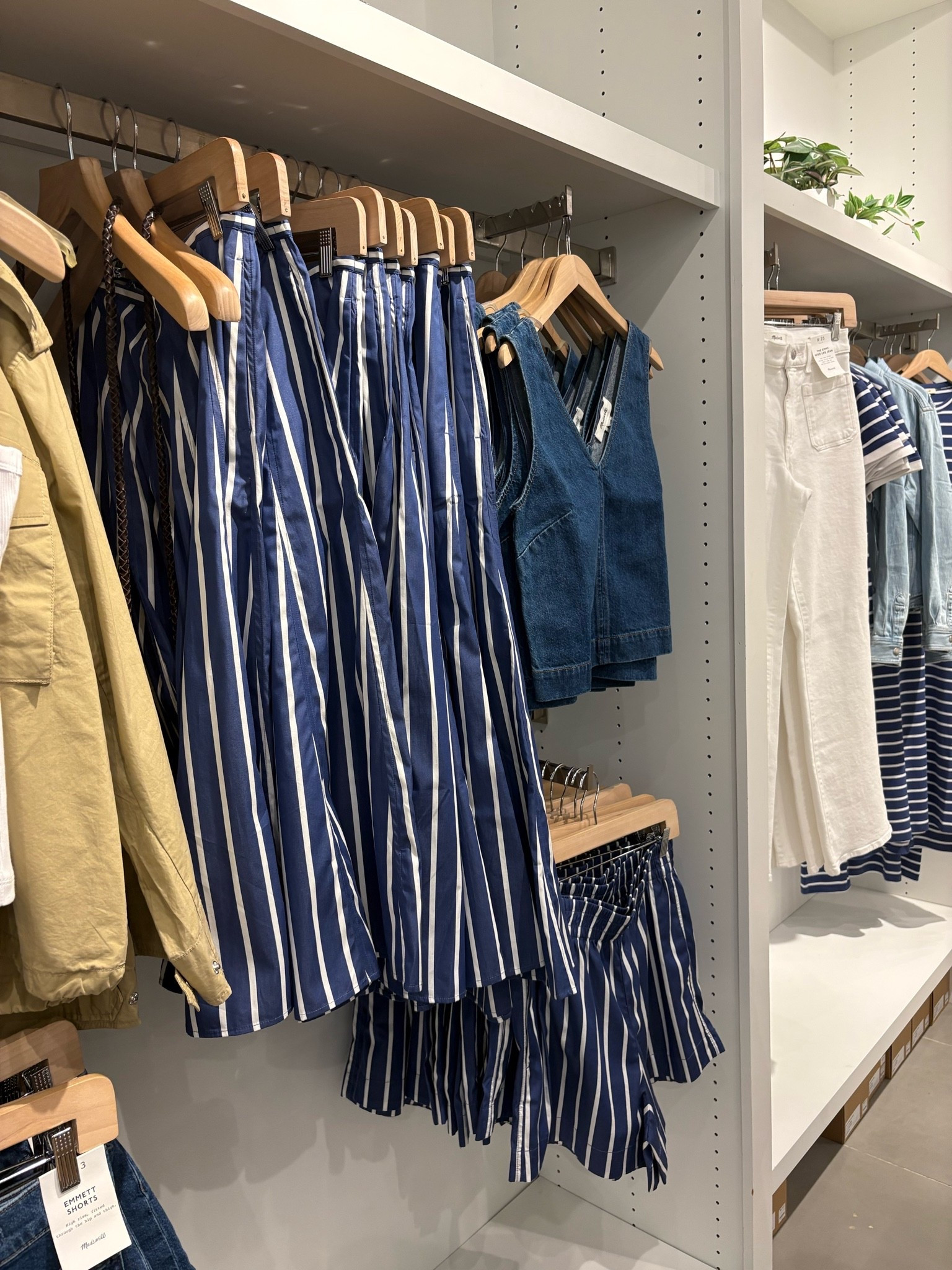 Let’s envision this outfit:
1. Denim top with pull on shorts
2. Denim top with pull on skirt
Loving the cool navy stripes with a darker denim.

#LTKxMadewell #LTKootd #LTKSaleAlert