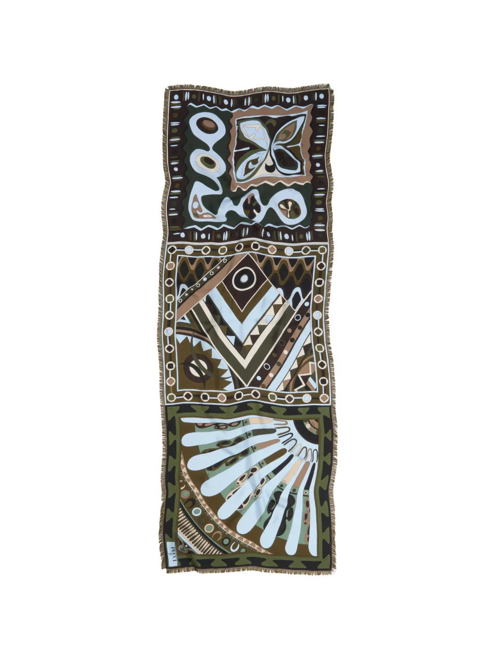 PUCCI mixed-print silk stole scarf - Green | Farfetch Global